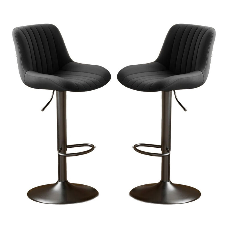 Swivel Bar Stools Set of 2, Upholstered Counter Height Bar Stools with Back and Footrest, 360 Degree Swivel Kitchen Island Chairs, Modern Barstools for Kitchen Counter, Home Bar, Dining image number 0