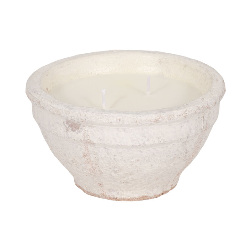 6" 14 Oz Sea Salt & Lemon Bowl Candle, White image number 1