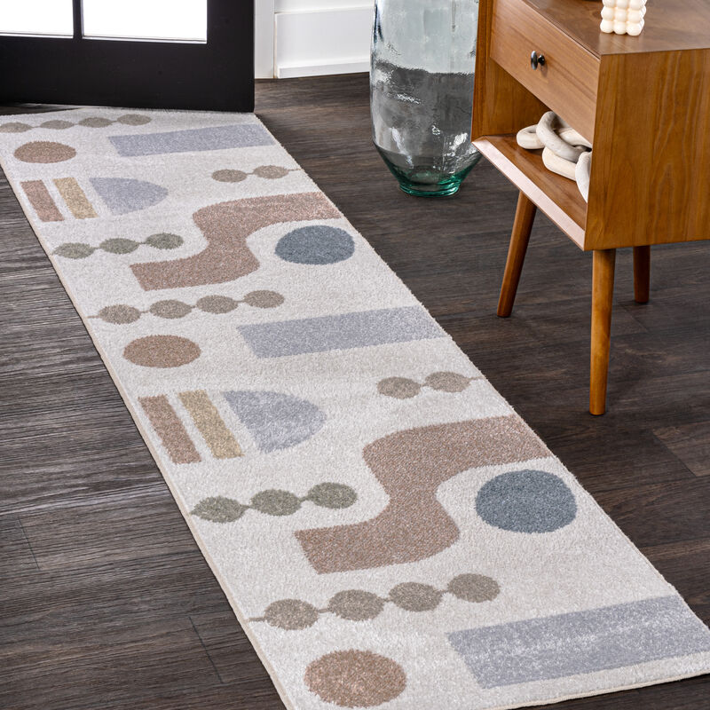 Riley Abstract Coastal Contemporary Machine-Washable Area Rug