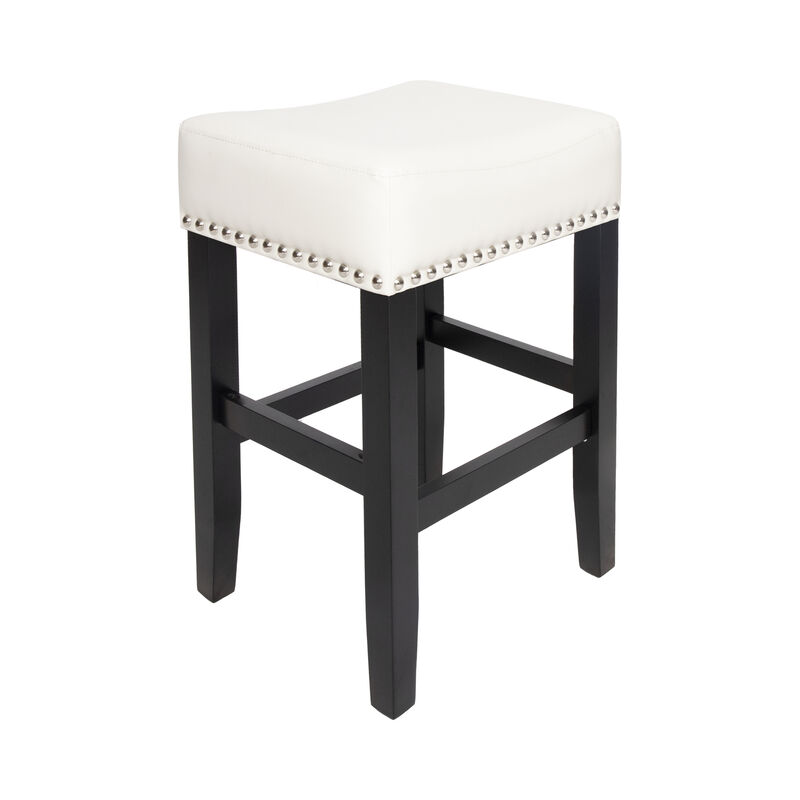 Merax Backless Ivory Leather Counter Stool (Set of 2)