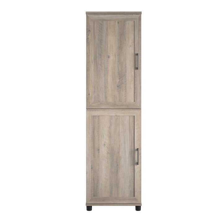 Dwyer 2 Door Kitchen Pantry Cabinet, Gray Oak