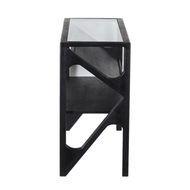 Porter Designs Canberra Solid Mango Wood Console Table, Black