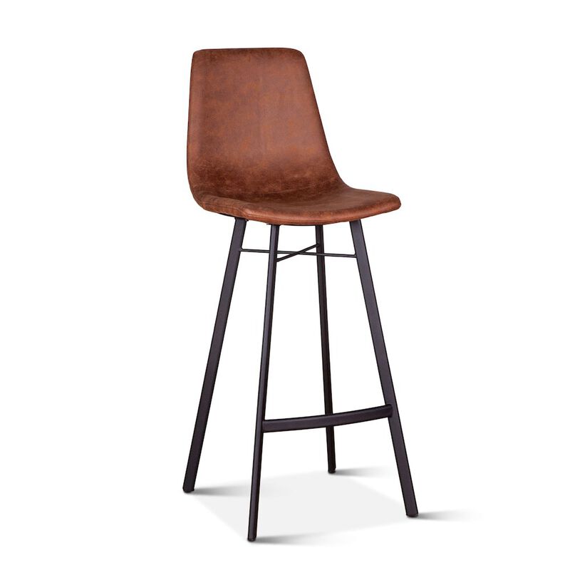 World Interiors Hudson Bar Chair in Trapper Brown Microfiber image number 4