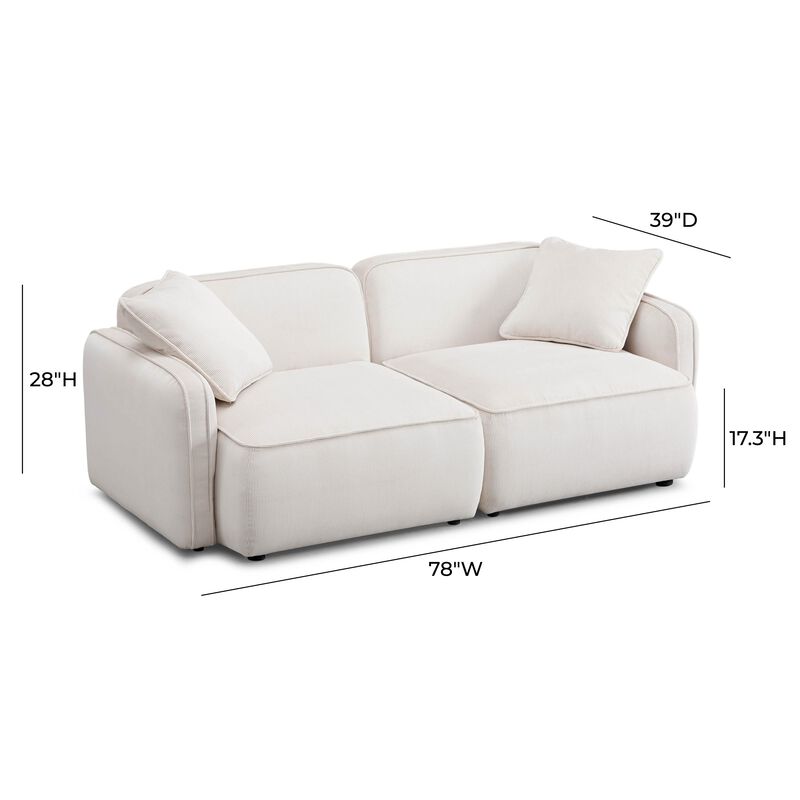 Travie Performance Corduroy Velvet Modular Loveseat image number 4