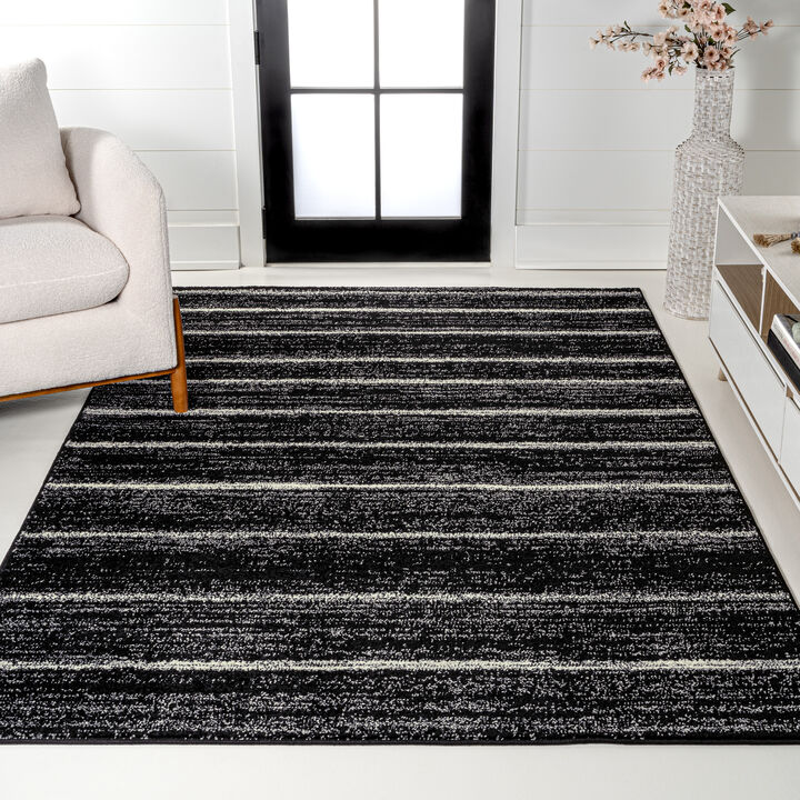 Williamsburg Minimalist Stripe Cream/Black 8 ft. x 10 ft. Area Rug