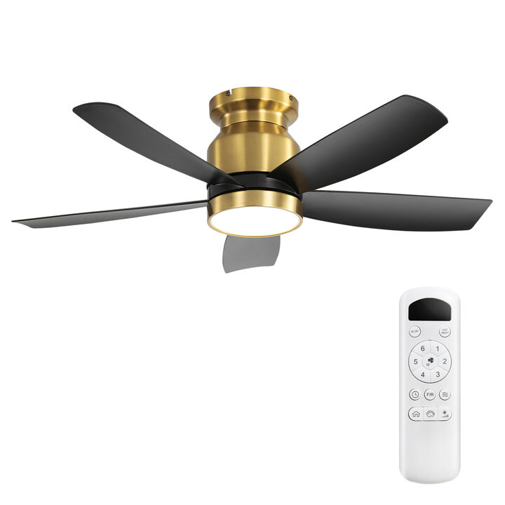 ELEMENT ACE 42 Inch Flush Mount Ceiling Fan with Dimmable LED Light and Remote Control