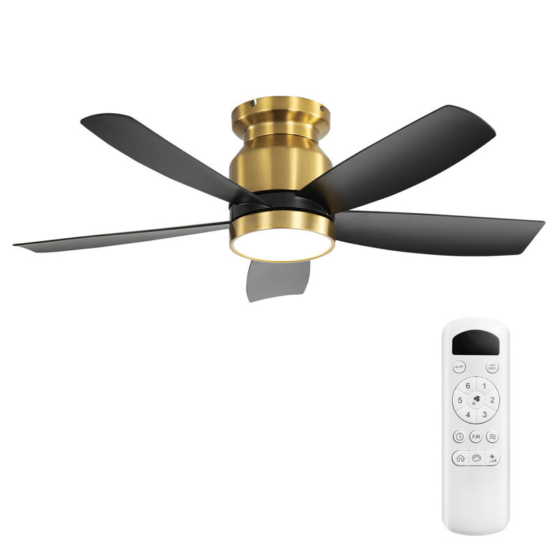 ELEMENT ACE 42 Inch Flush Mount Ceiling Fan with Dimmable LED Light and Remote Control image number 0