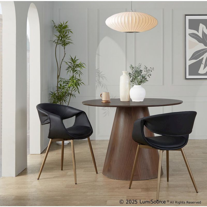 LumiSource Curvo Upholstered Chair - Set of 2