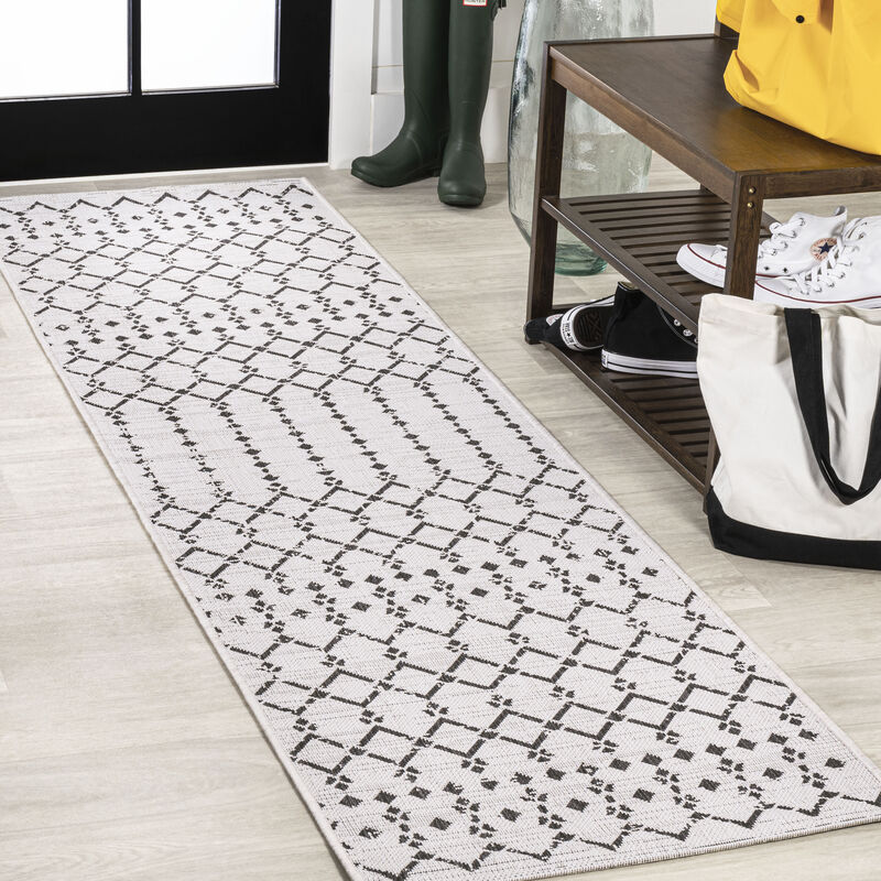 Ourika Moroccan Geometric Textured Weave Indoor/Outdoor Area Rug