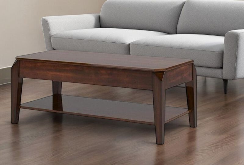 Lift Top Coffee Table with Storage Shelf for Living Room Organization