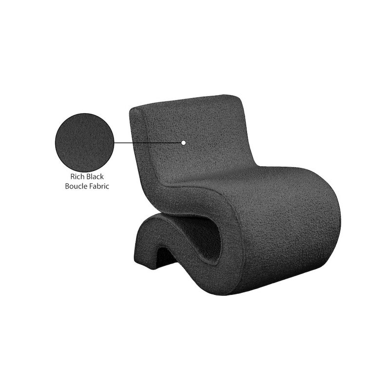 Meridian Furniture Desiree Black Boucle Fabric Accent Chair