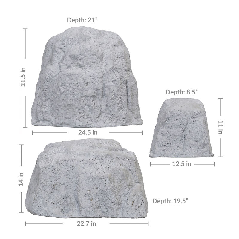 3-Piece Polyresin Faux Landscape Rock Set image number 2