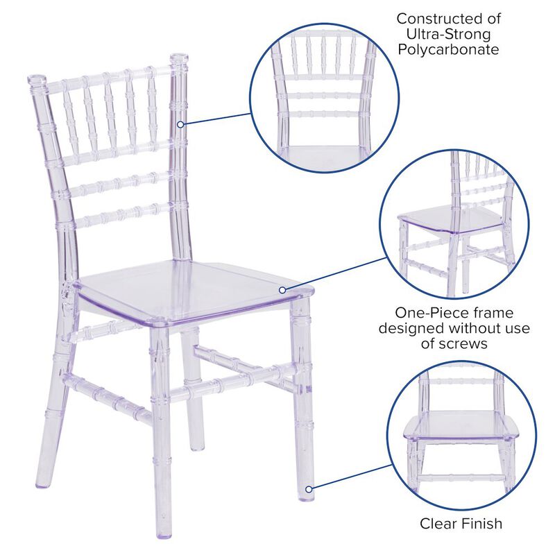 Flash Furniture Child's Crystal Resin Party and Event Chiavari Chair for & Residential Use image number 2