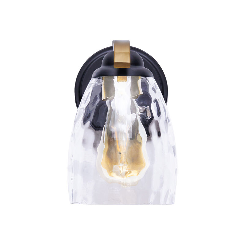 Heidi Dimmable 1-Light Armed Wall Sconce with 3-Stage Touch Dimmer Black/Brass image number 0