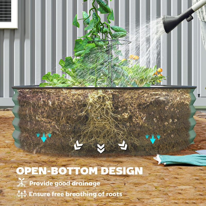 Hivvago 2-Piece Raised Garden Bed Set with Metal Stakes image number 6
