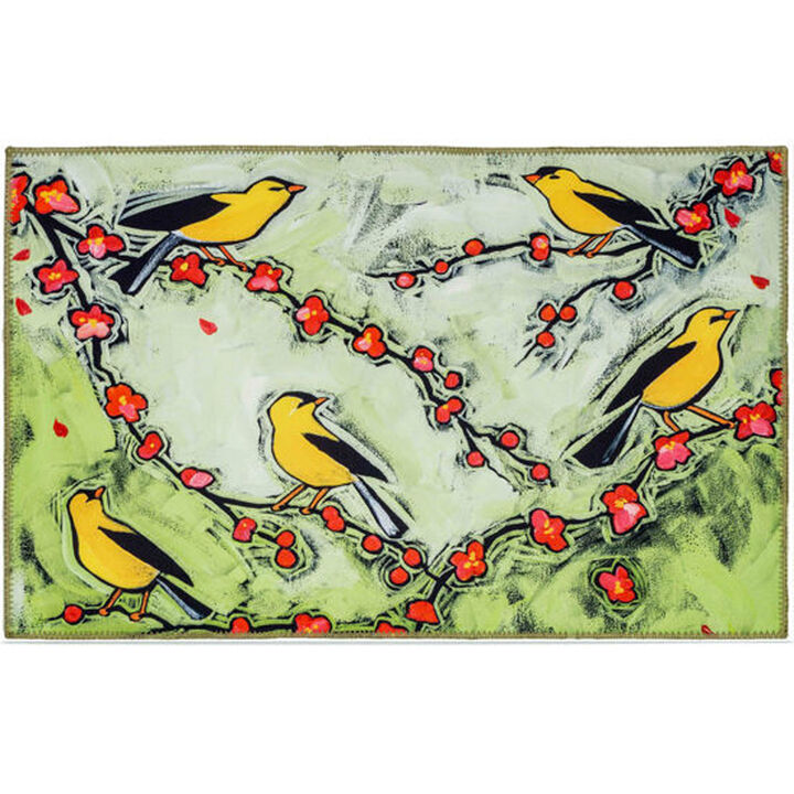 Olivia's Home Goldfinches Indoor/Outdoor Decorative Accent Rug - 22"x32"
