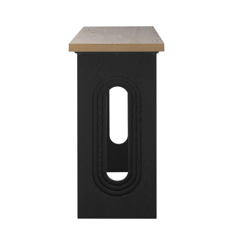 Whisen Fraxinus Mandschuric Solid Wood Veneer Console Table - Natural