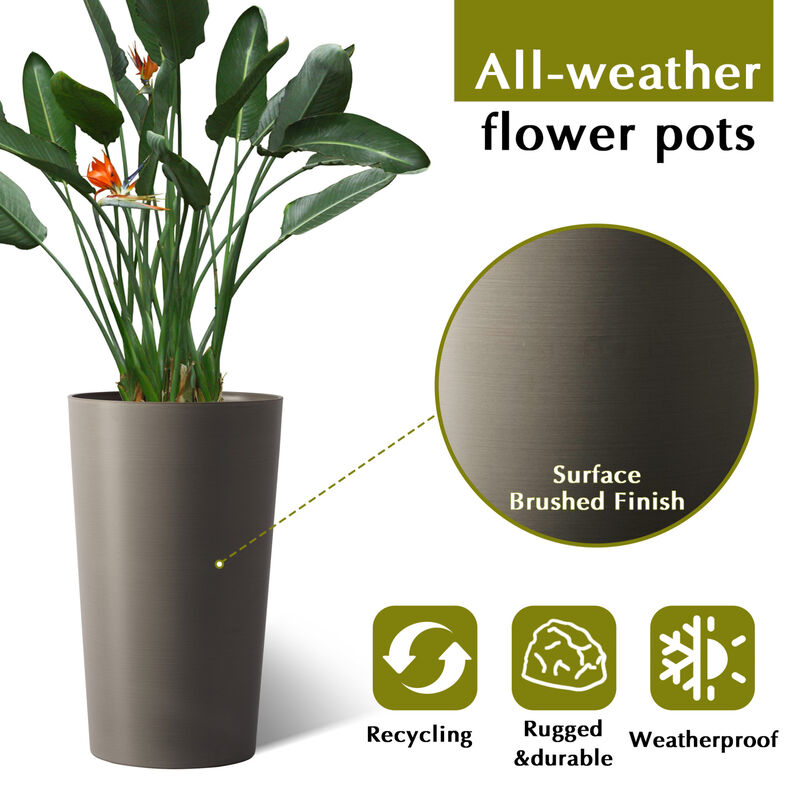WOW PIONEER Modern Tall Planter Boxes Indoor Outdoor Medium Large Plants Porch Patio Garden Balcony Home Decor image number 5