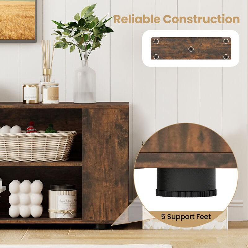 Hivvago 59 Inch Console Storage Entertainment Media Wood TV Stand image number 6