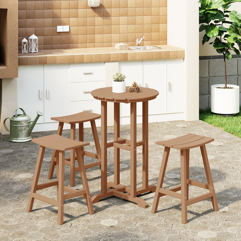 WestinTrends Outdoor Patio Counter Height Bar Stools Bistro Bar Table 4-Piece Set
