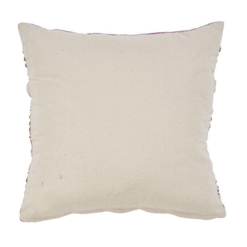 HomeRoots Set of Two Pink Striped Cotton Throw Pillows With Fringe image number 2