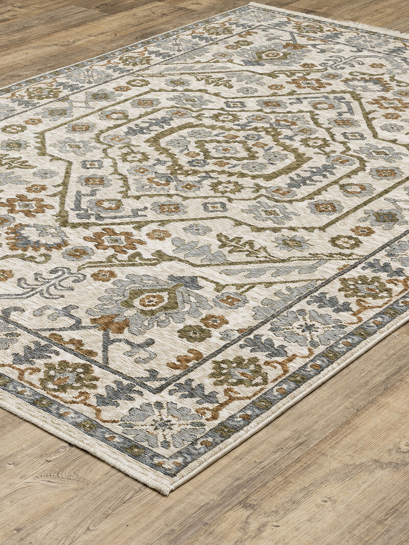 Hastings 02I Ivory/Green 8' x 11' Rug