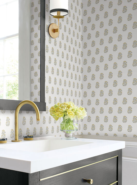 Sylvie Neutral Floral Wallpaper