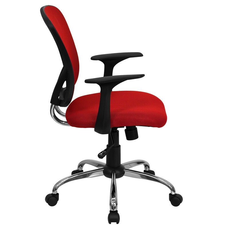 Alfred Mid-Back Dark Gray Mesh Swivel Task Office Chair with Chrome Base and Arms image number 8