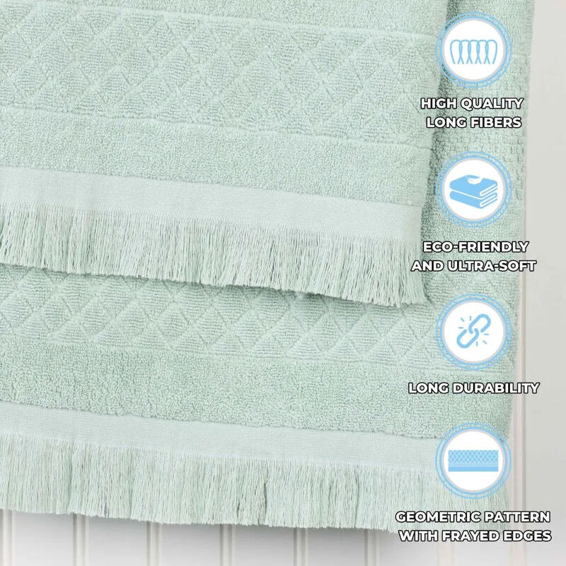 Geometric Jacquard Cotton Bath Sheet Set of 2 for Spa-Style Comfort image number 5