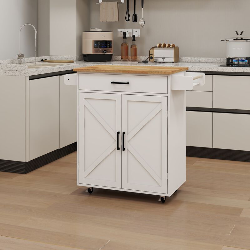 ELEMENT ACE Versatile Kitchen Island Cart with Adjustable Shelves and Towel Rack image number 4