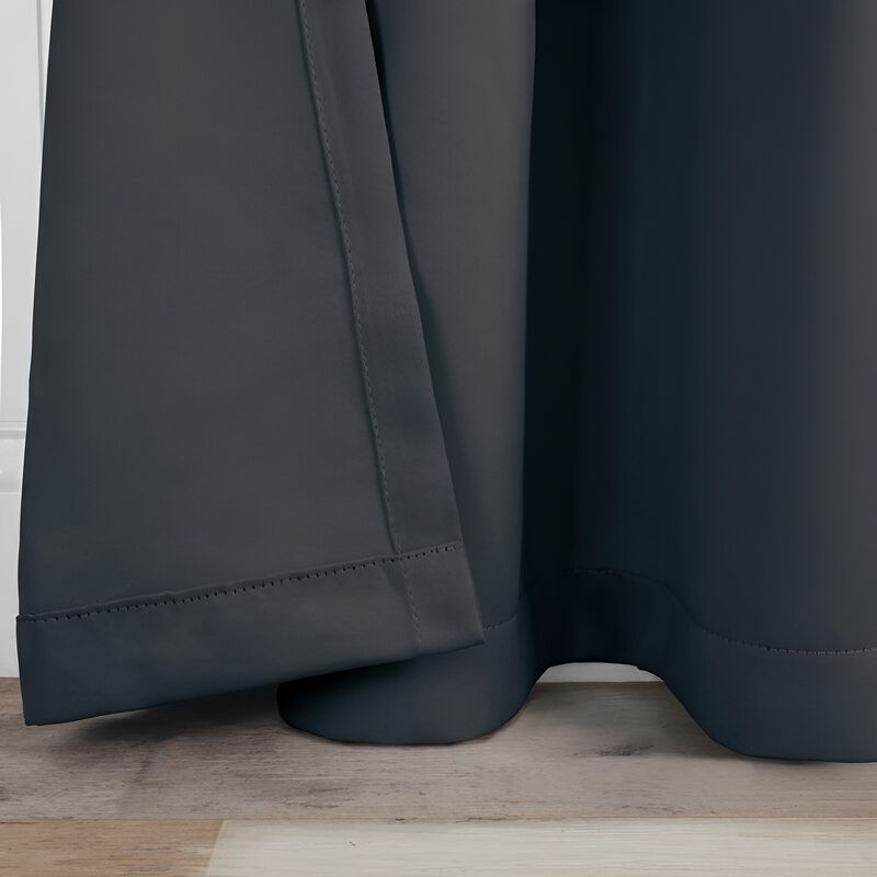 Set of 2 Blackout Curtains Rod Pocket Solid Room Darkening image number 2