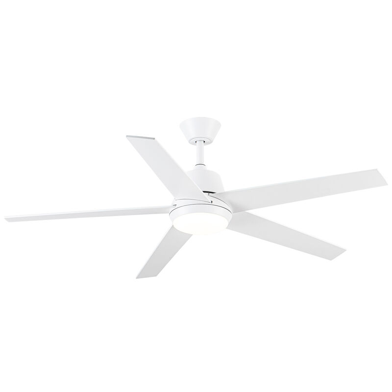 52-inch Modern White 3CCT Dimmable LED Ceiling Fan with Light and Remote image number 0