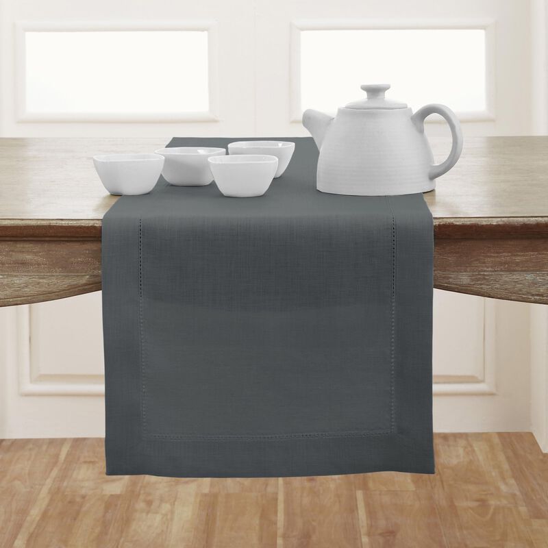 Solino Home Classic Hemstitch Linen Table Runner image number 0