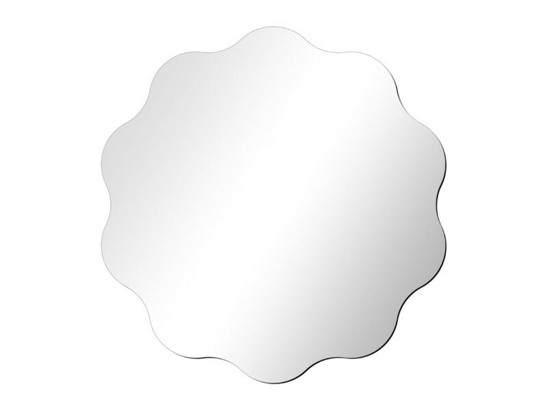 Round Wavy Wall Mirror 12 Inch Scalloped Acrylic Decorative Mirror for Home image number 0