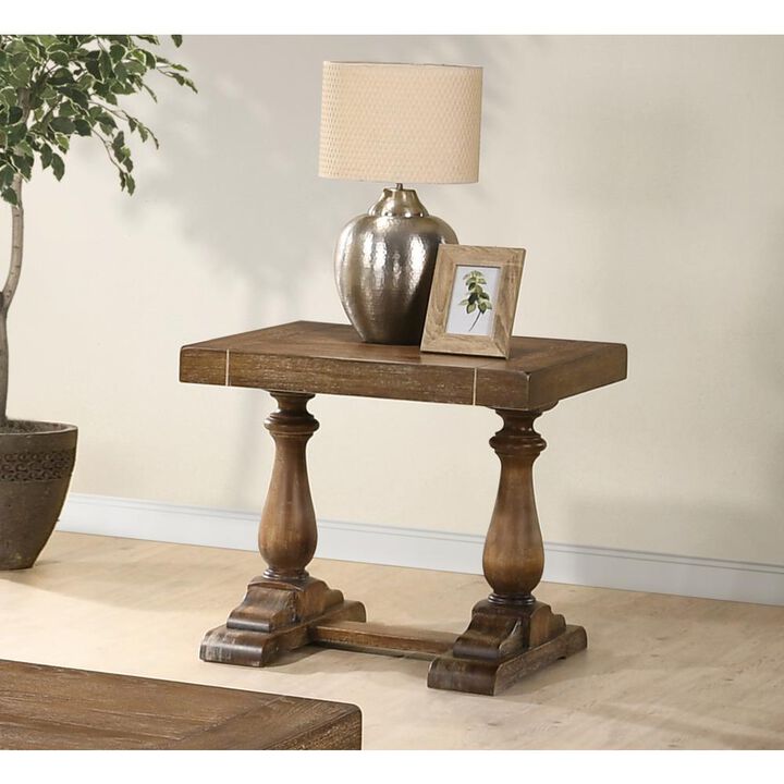 Best Master Furniture Amy 27" Transitional Wood End Table in Driftwood