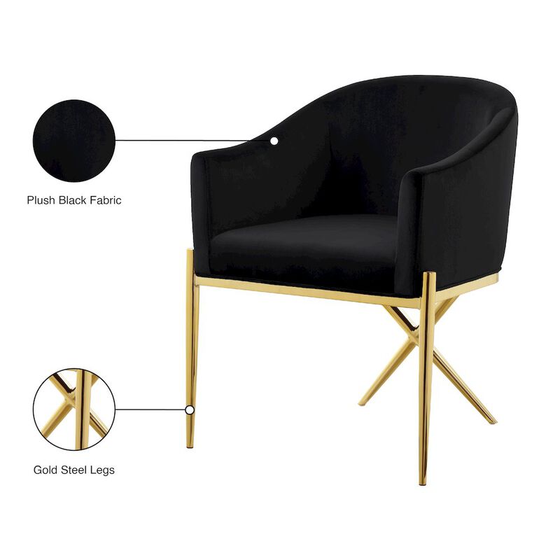 Meridian Furniture Xavier Black Velvet Dining Chair