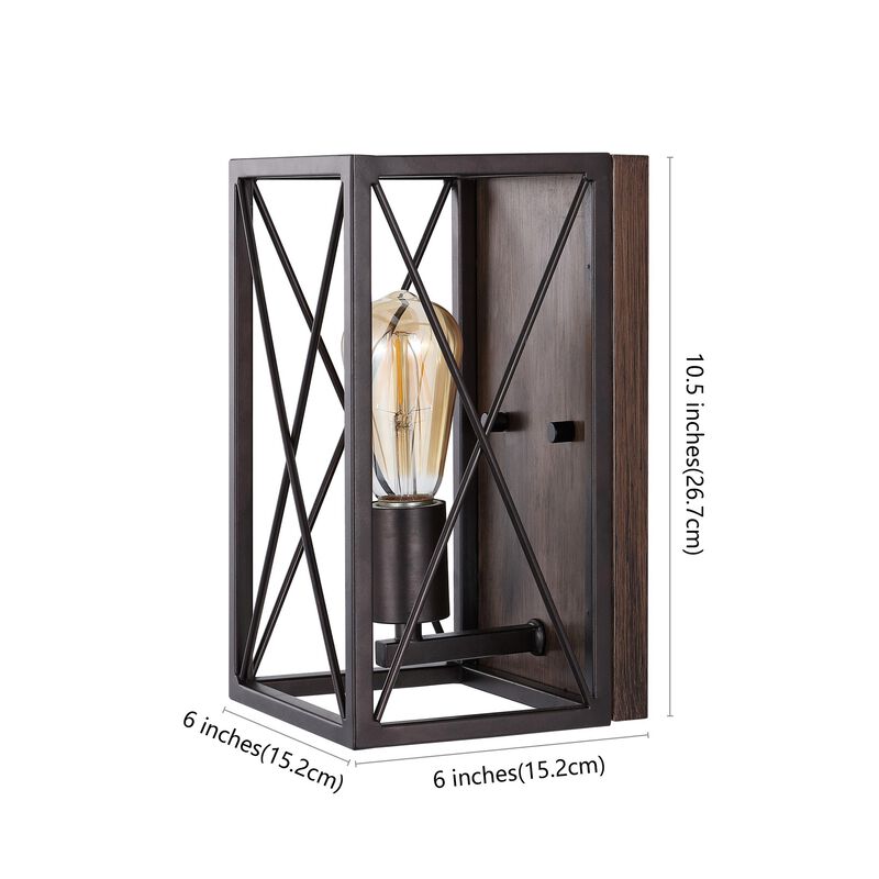 Norris 1-Light Farmhouse Rustic Iron LED Sconce