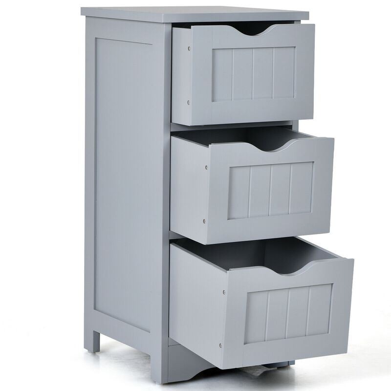 Bathroom Wooden Free Standing Storage Side Floor Cabinet Organizer