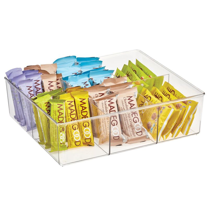 mDesign Plastic 6 Compartment Kitchen Pantry Drawer Divided Organizer Bin, Clear image number 7