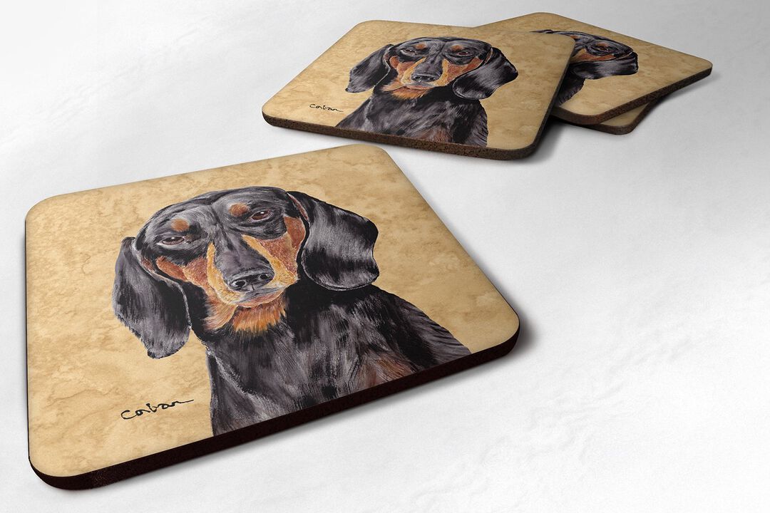 Caroline's Treasures SC9139FC Dachshund Foam Coasters (Set of 4), 3.5 H x 3.5 W, Multicolor
