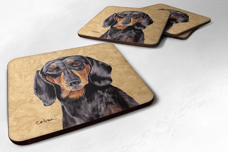 Caroline's Treasures SC9139FC Dachshund Foam Coasters (Set of 4), 3.5 H x 3.5 W, Multicolor image number 0