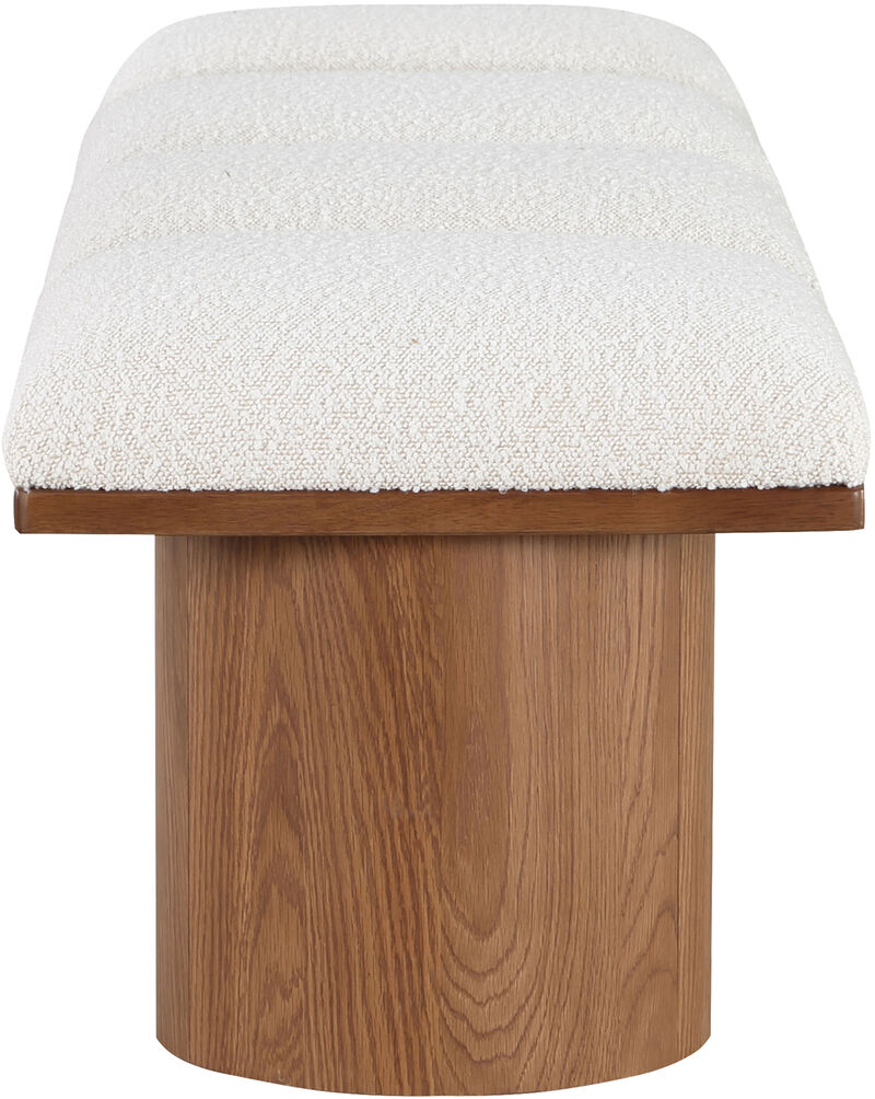 Meridian Furniture Pavilion Cream Boucle Fabric Bench