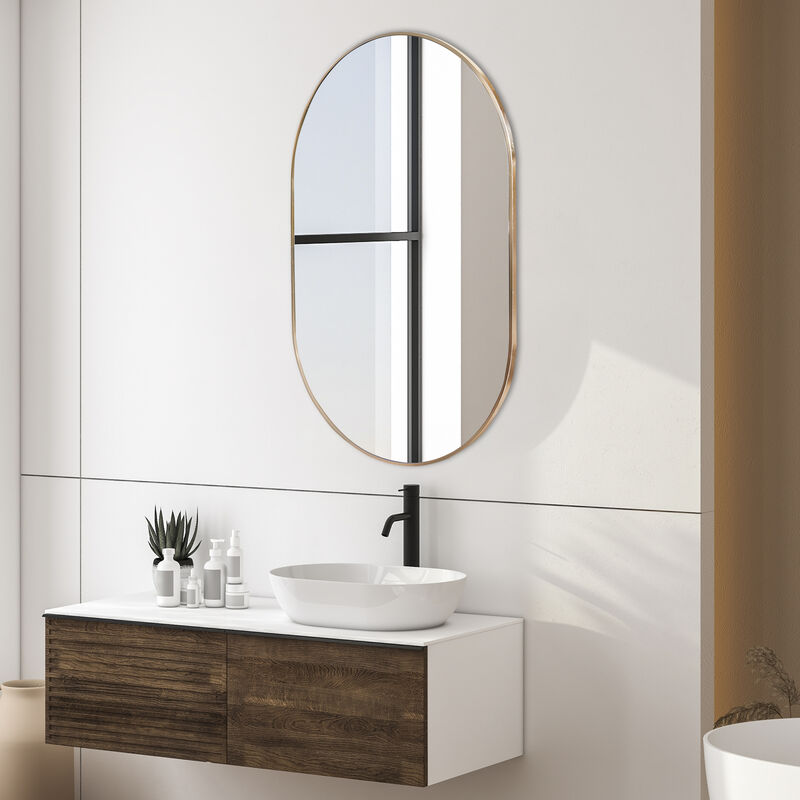 Milly Medium Oval Metal Framed Wall Mirror