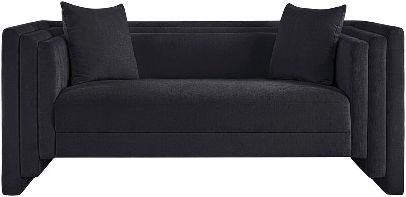 Meridian Furniture Everett Black Chenille Fabric Loveseat