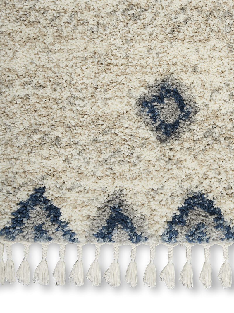 Oslo Shag OSL03 Ivory/Blue 5'3" x 7'9" Rug