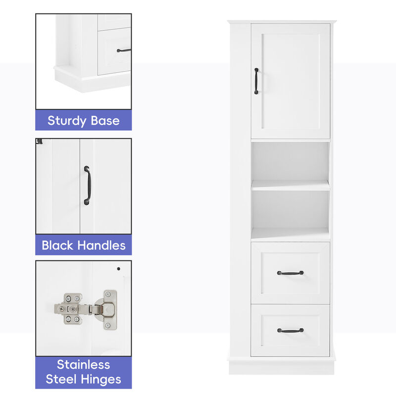 Merax Tall Bathroom Utility Cabinet with Reversible Sides, 2 Adjustable Shelves image number 5
