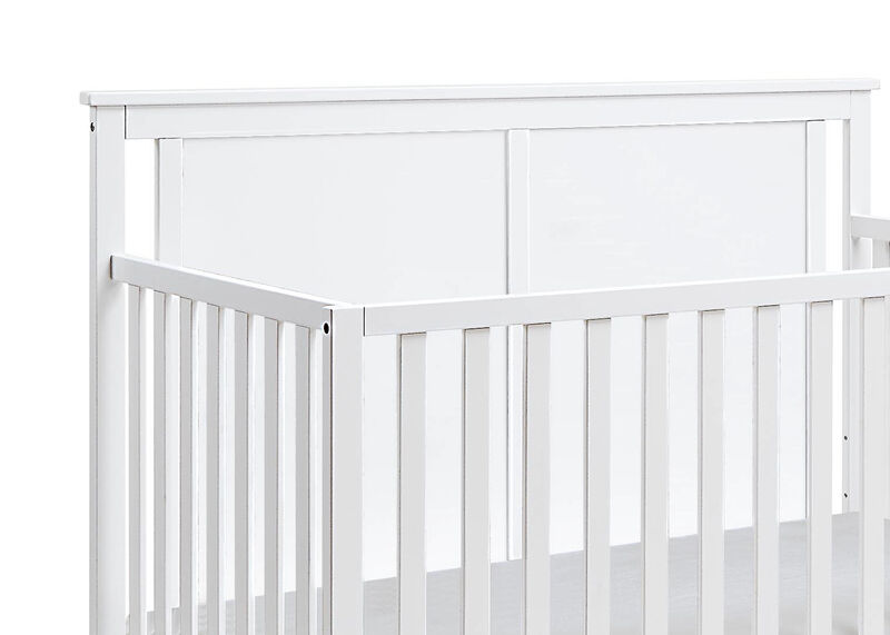 Suite Bebe Connelly Mini Crib White/Rockport Gray With Mattress Pad