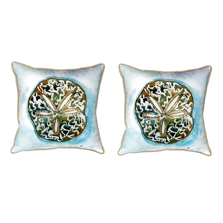 Pair Of Betsy Drake Betsy&rsquo;s Sand Dollar Large Pillows 18 Inch X Inch18 Inch