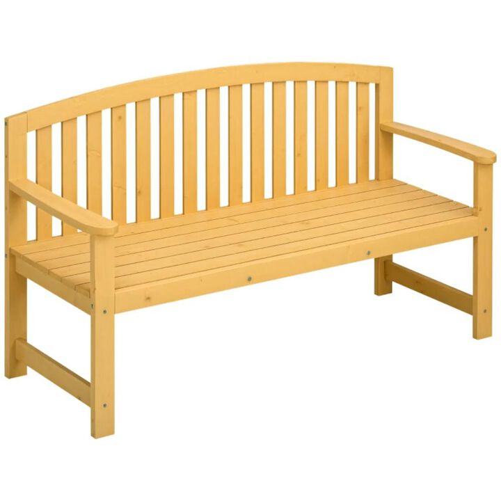 Hivvago 2-Seater Outdoor Wooden Bench with Backrest