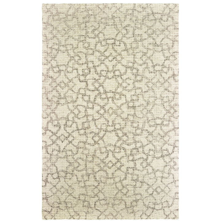 HomeRoots Wool Geometric Hand Tufted Area Rug